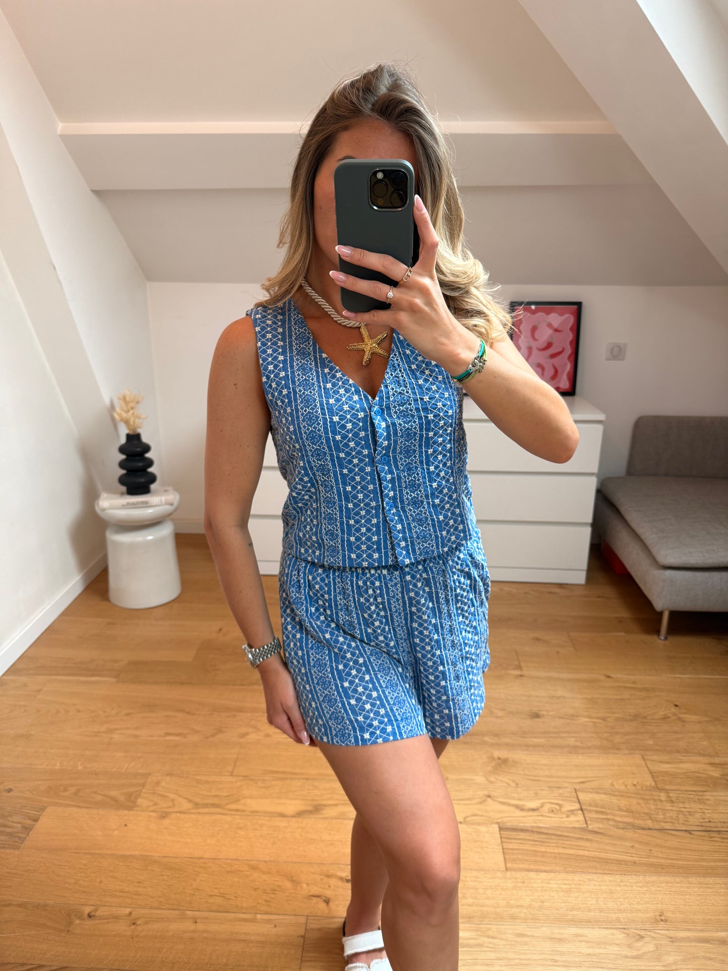 Short Loua - bleu