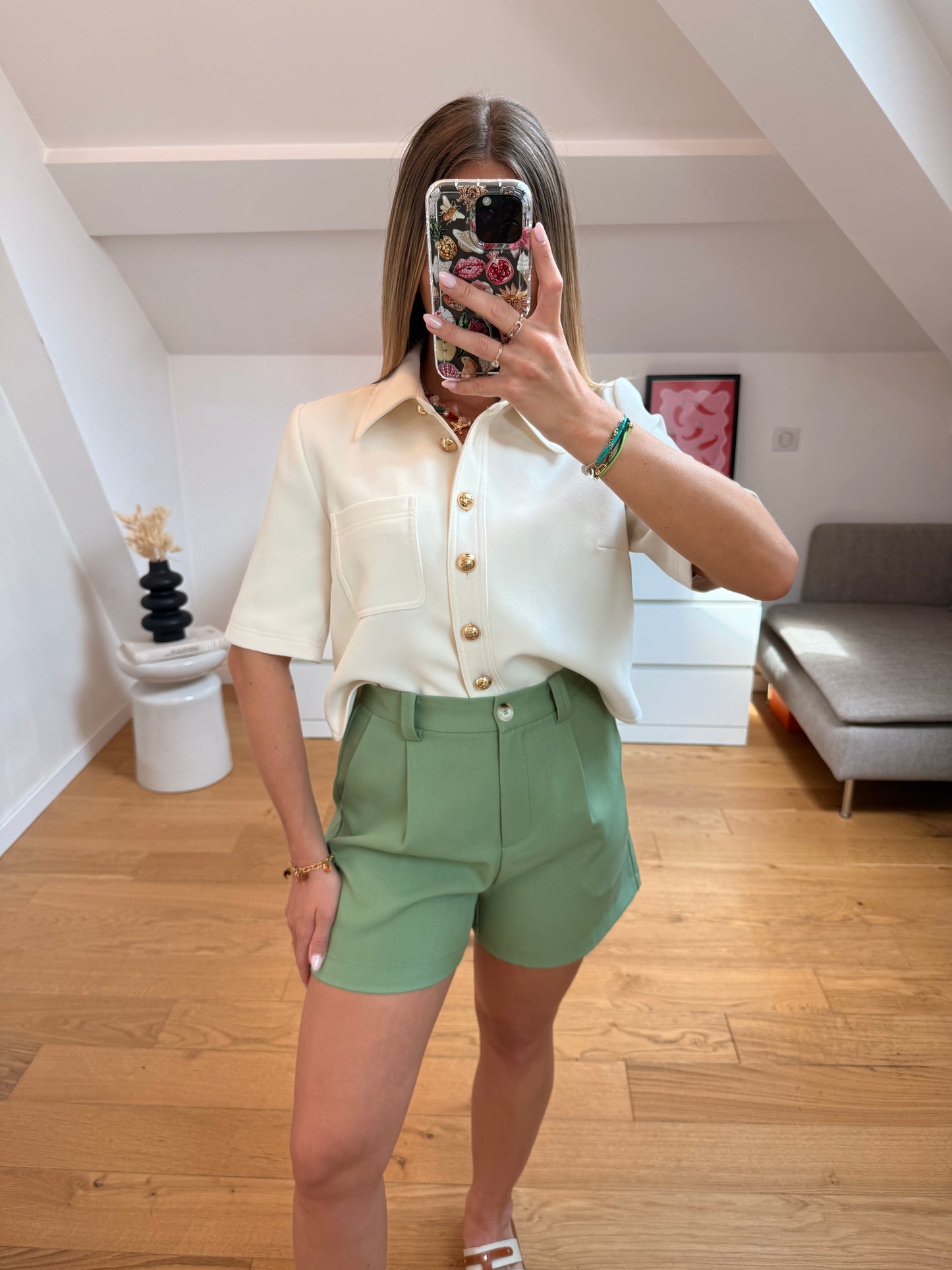 Short Flore - kaki