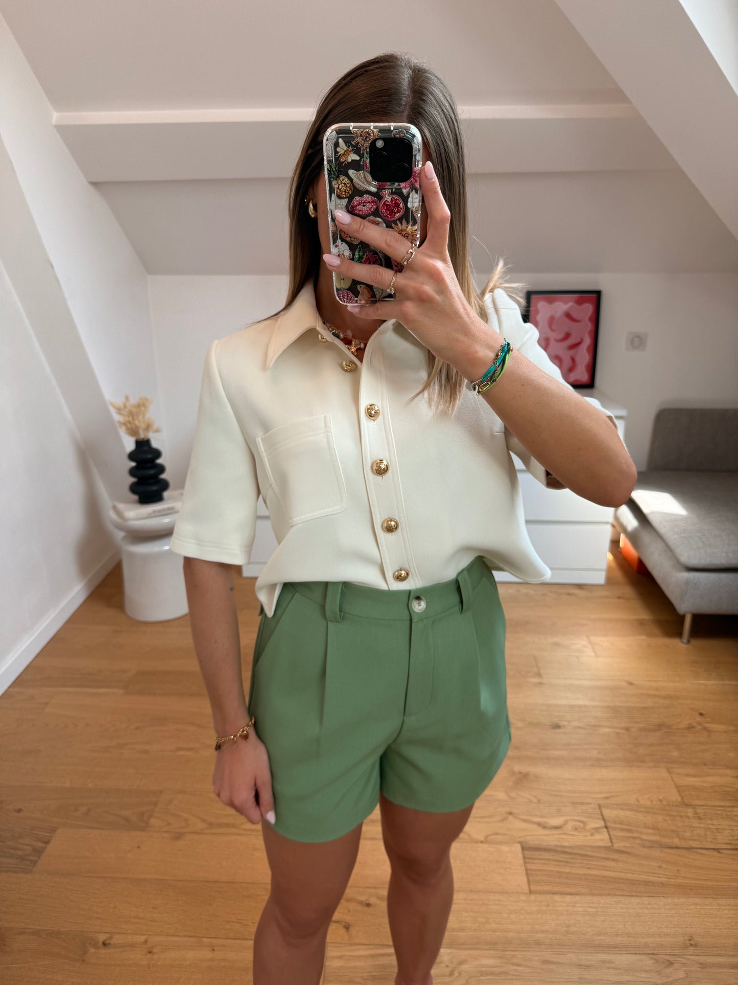 Short Flore - kaki