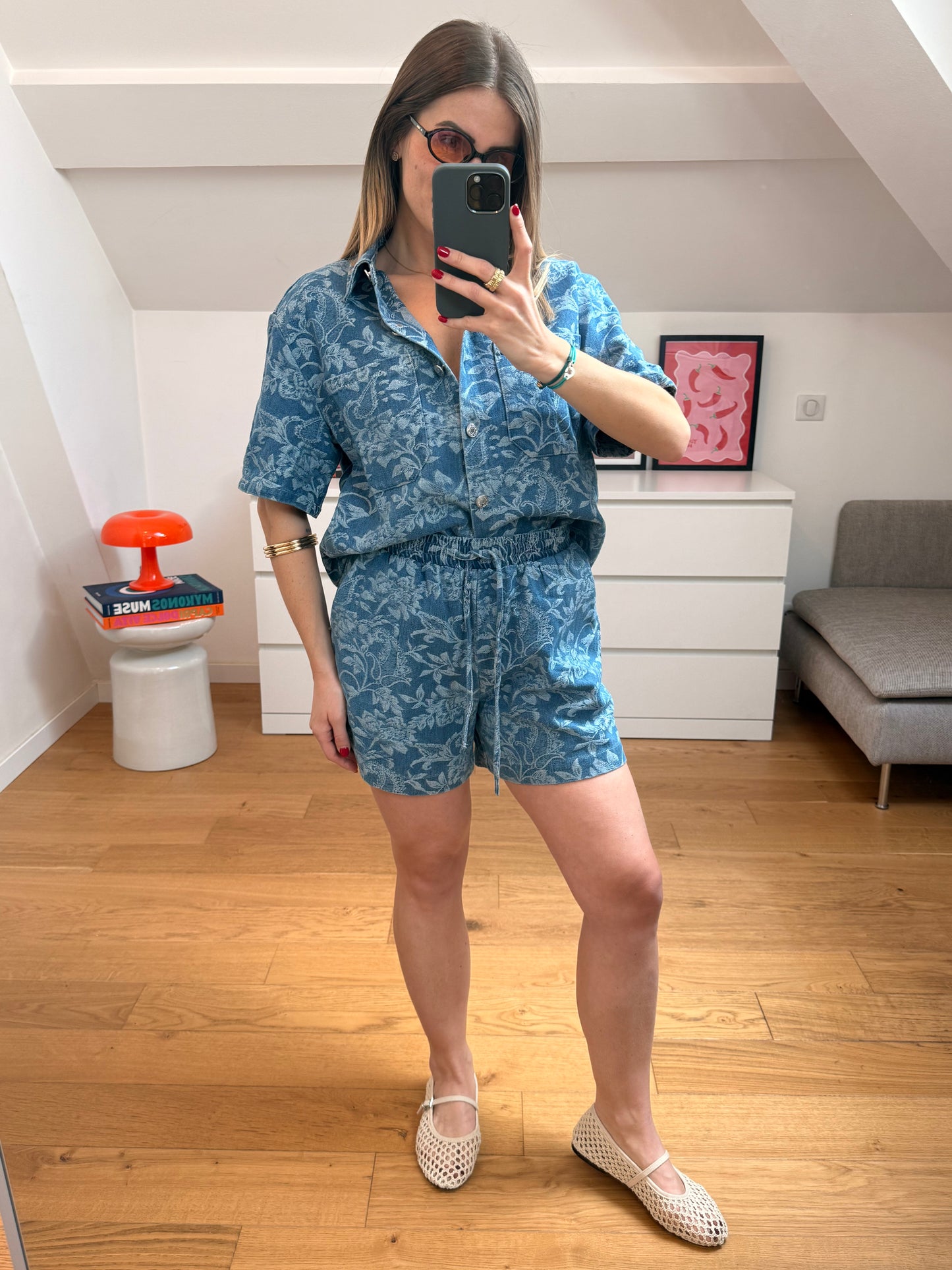 Short d'ensemble Moura - bleu jean