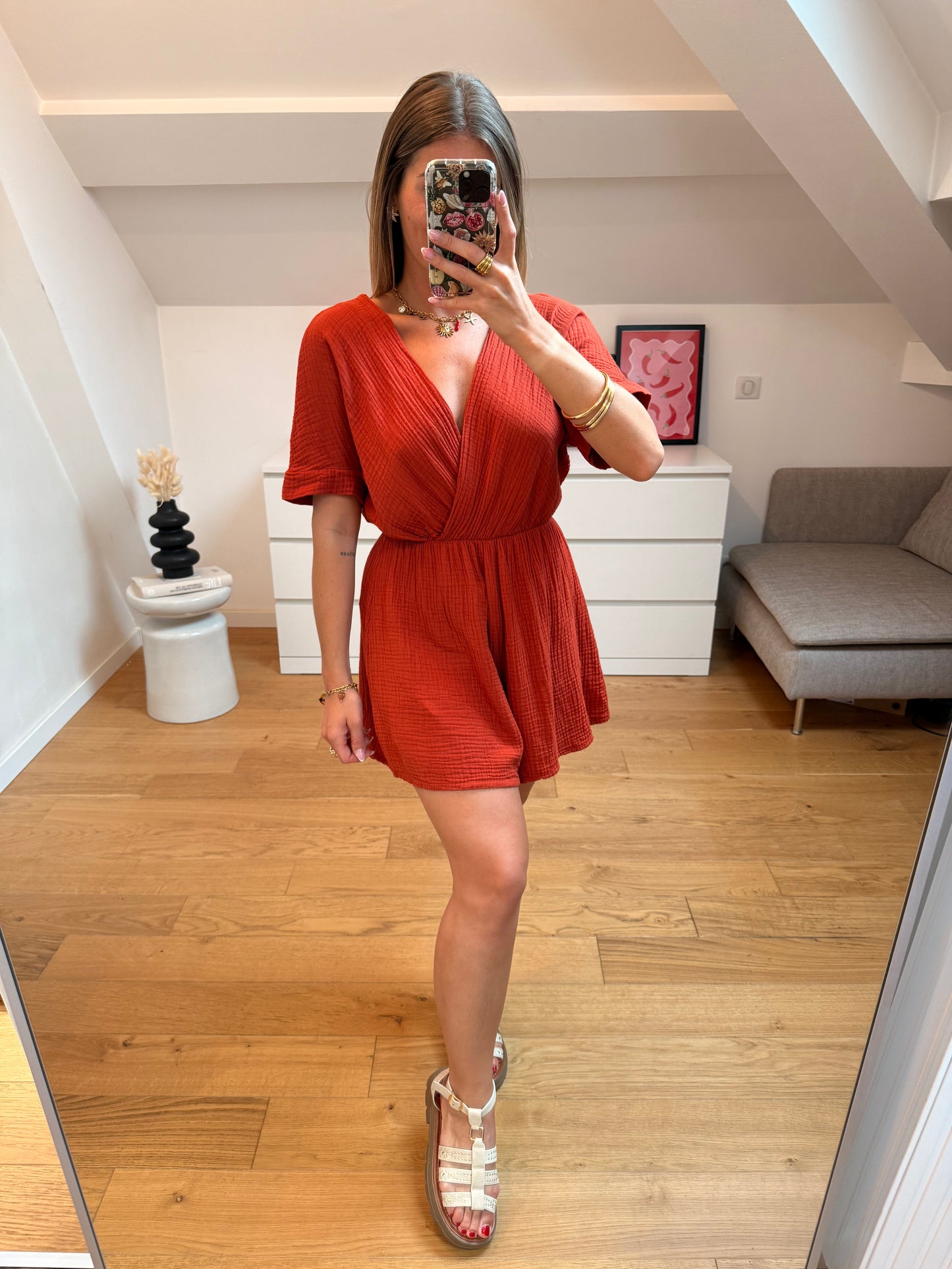 Combishort Laly - terracotta