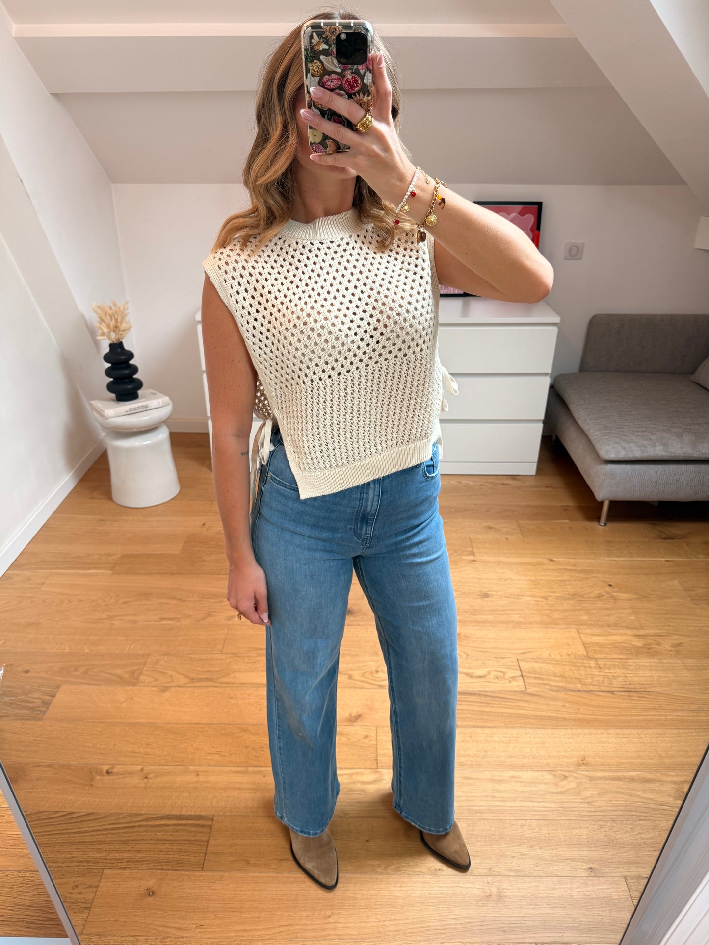 Gilet sans manches crème - Mona