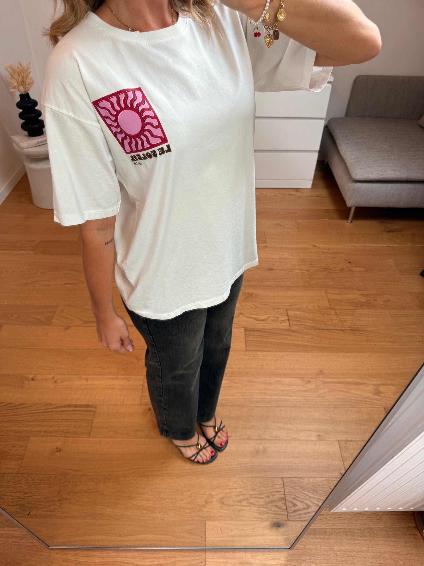 T-shirt Soleil - blanc
