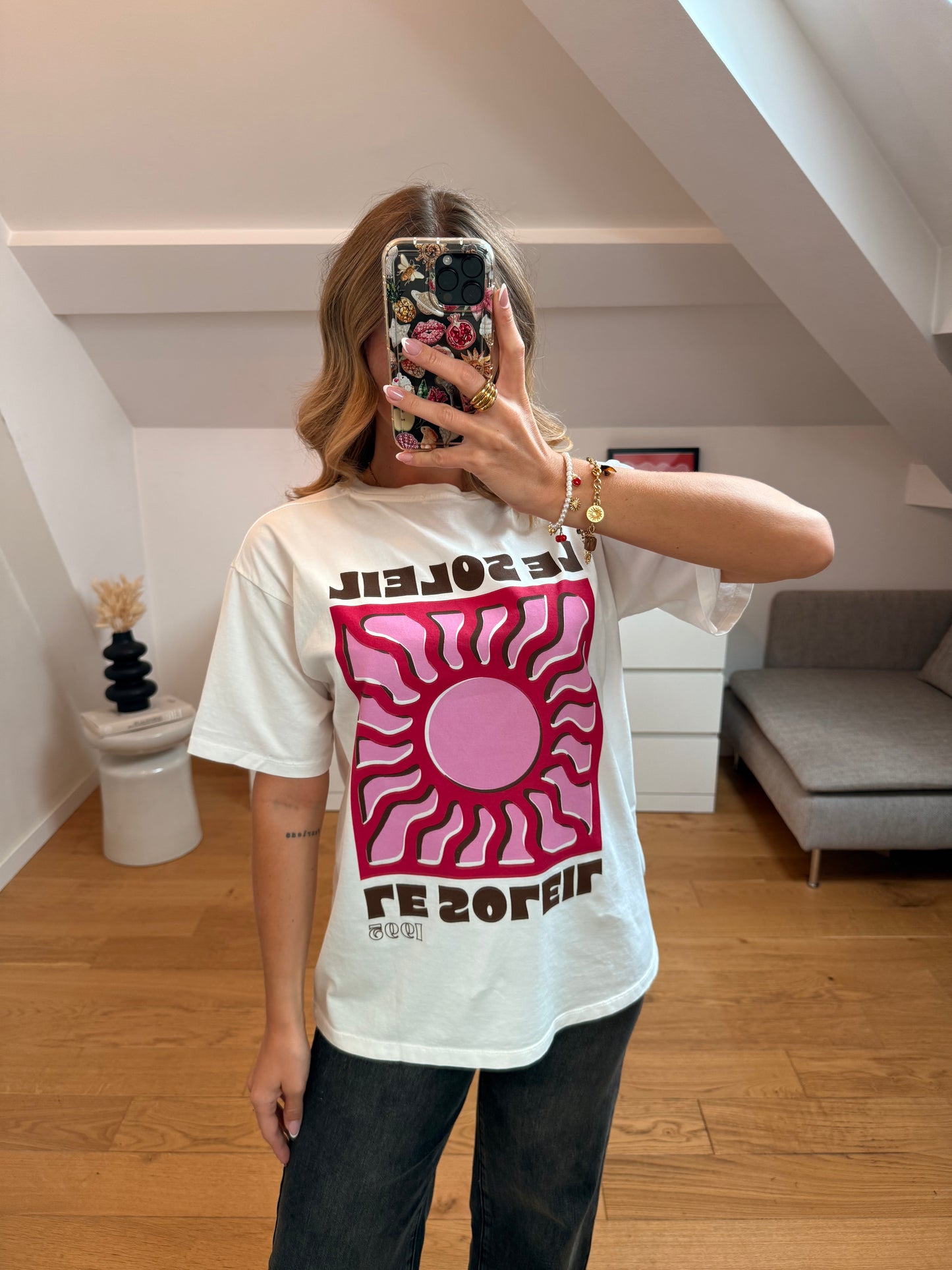 T-shirt Soleil - blanc