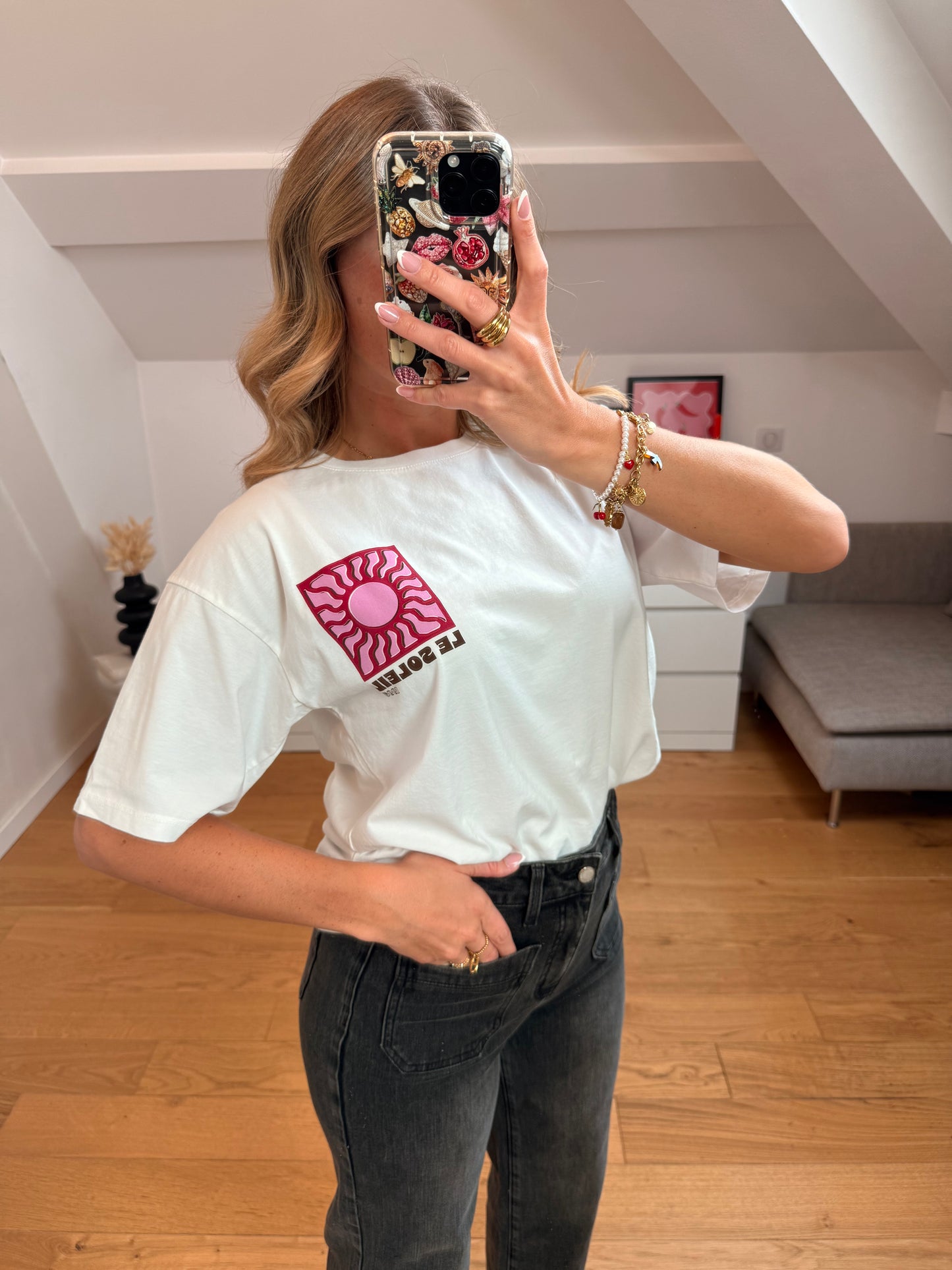 T-shirt Soleil - blanc
