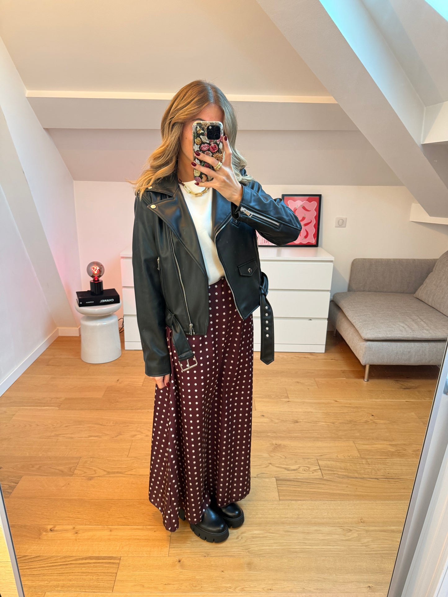 Jupe longue Lise - bordeaux