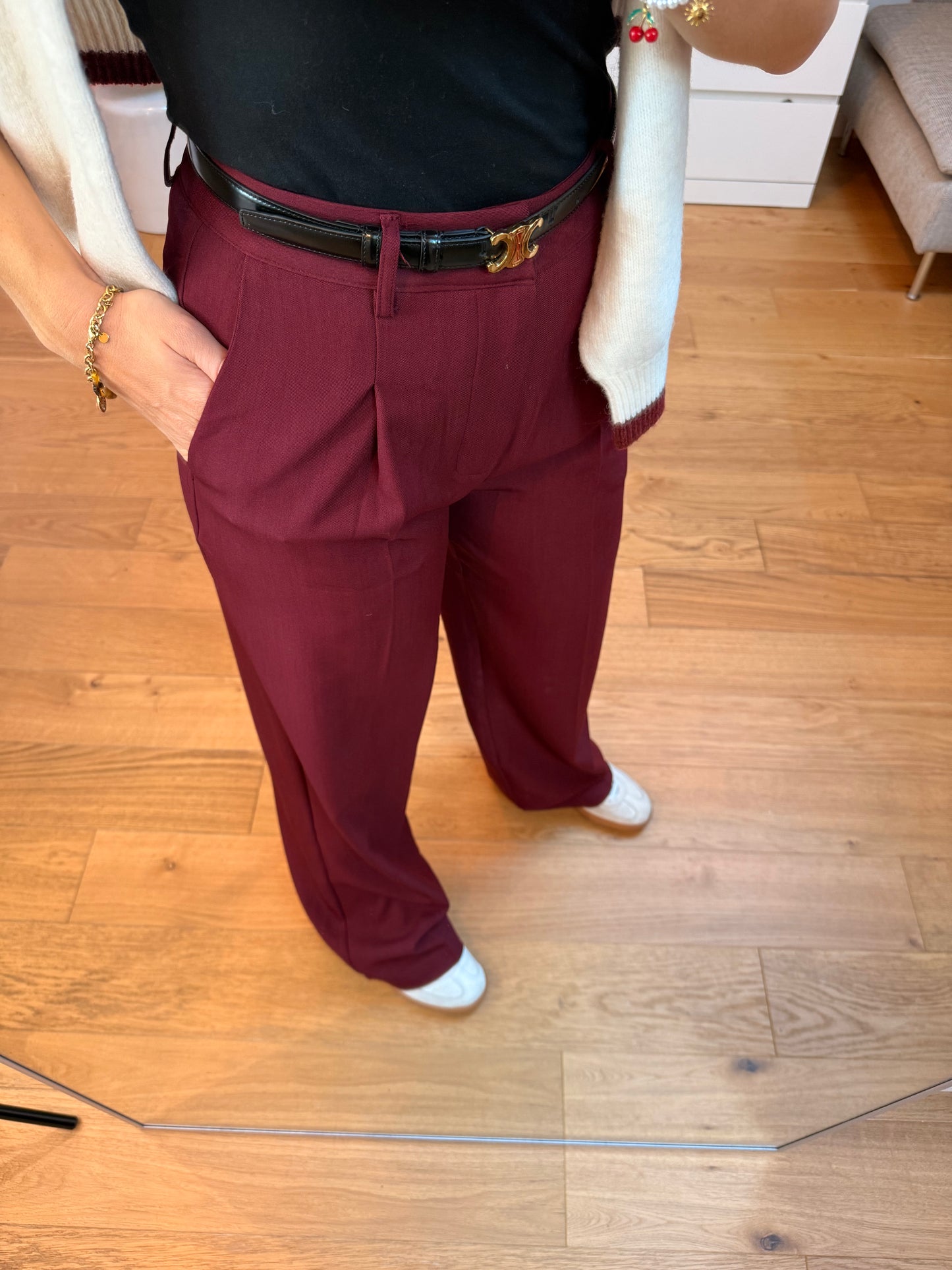 Pantalon fluide Abie - bordeaux