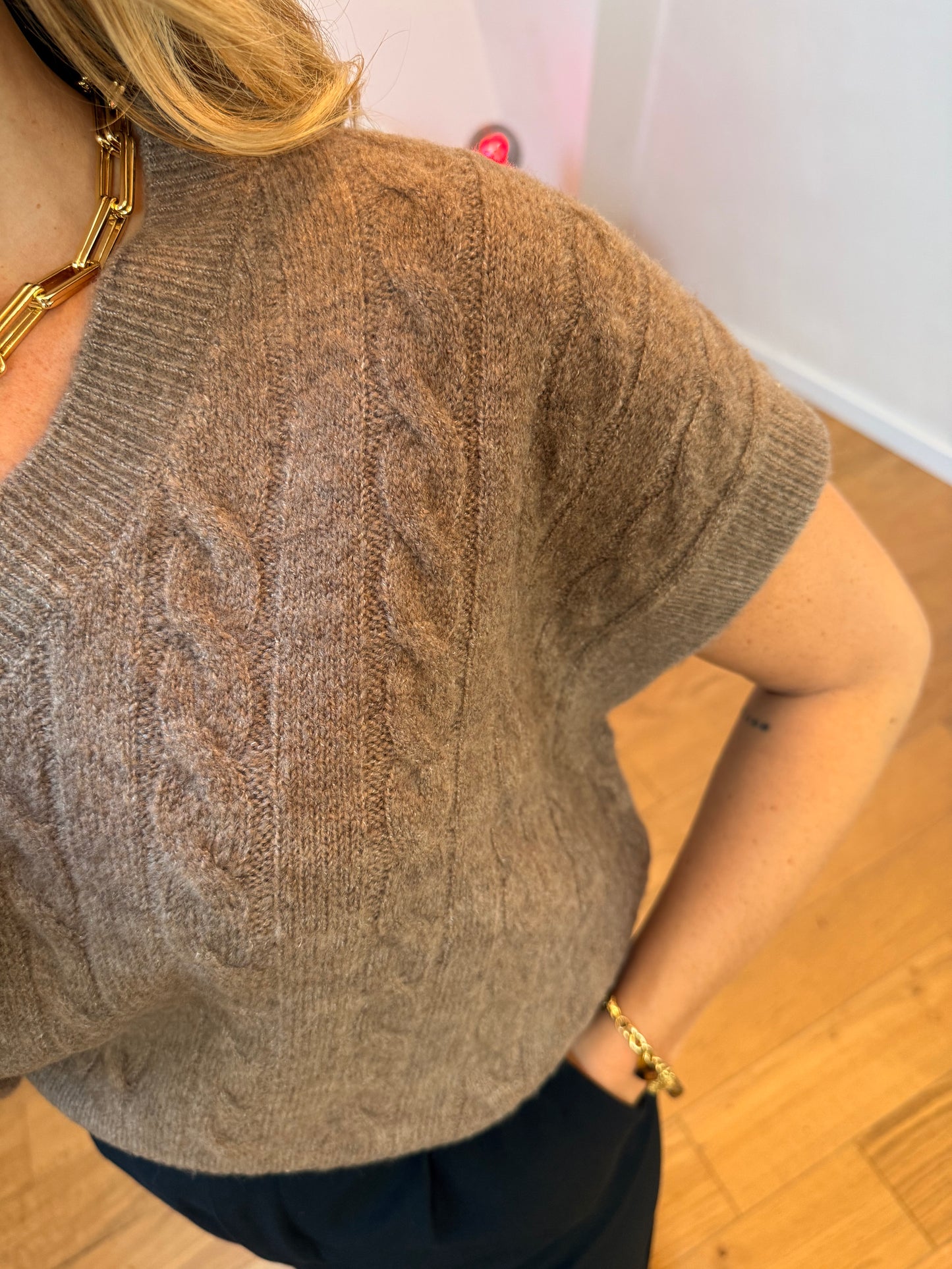 Gilet sans manches Alicia - taupe