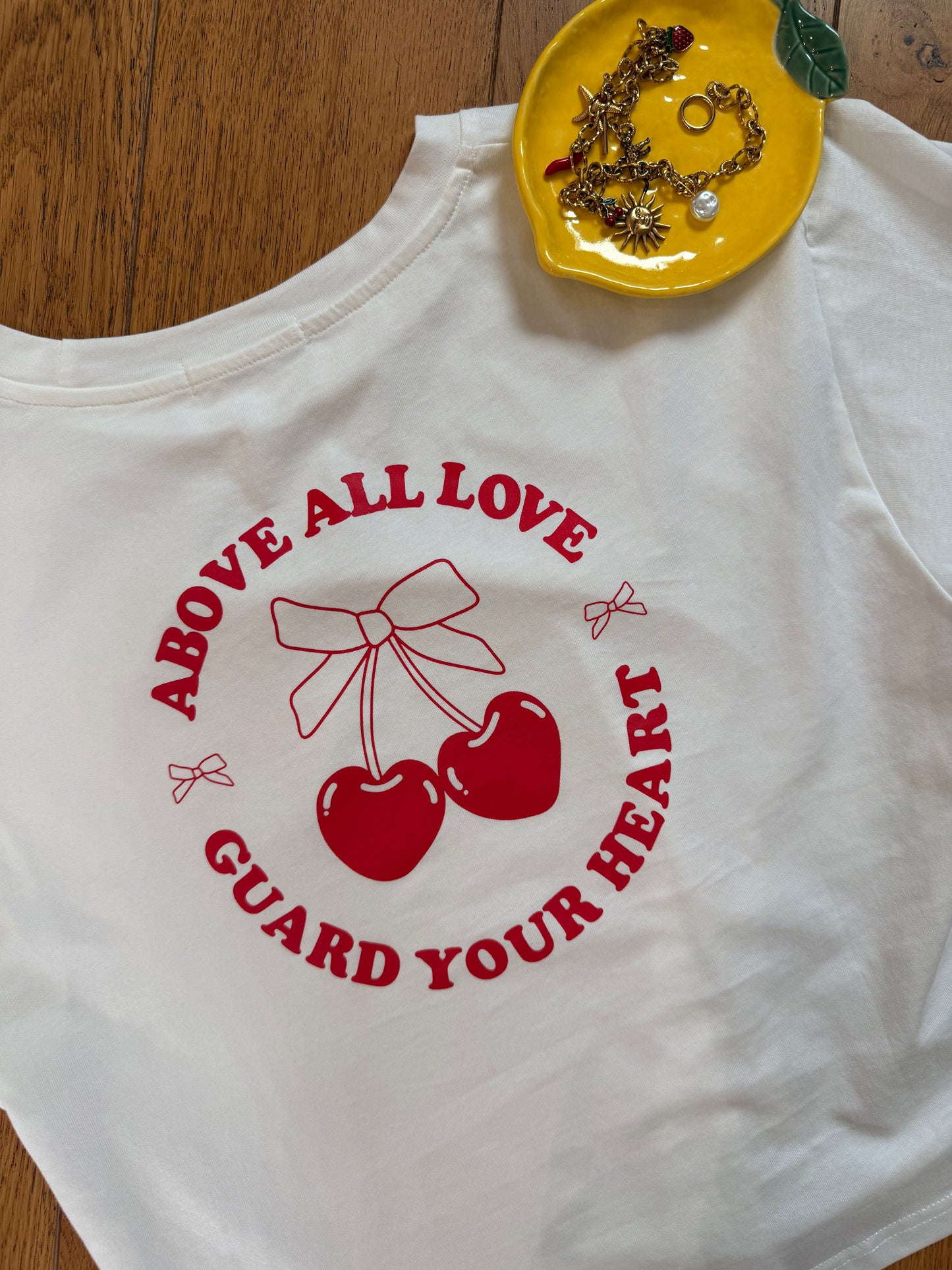 T-shirt Cherry - blanc