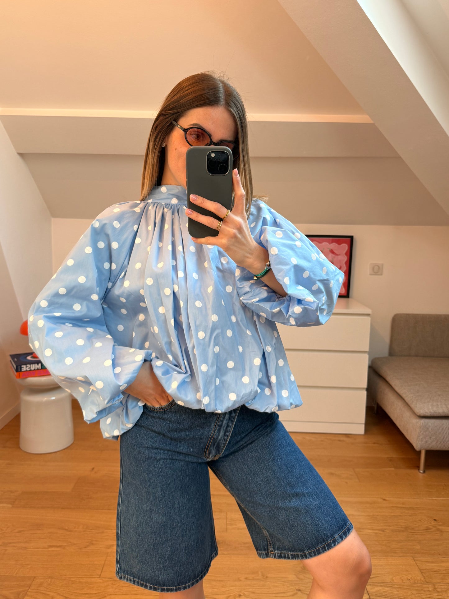 Blouse Cassie - bleu
