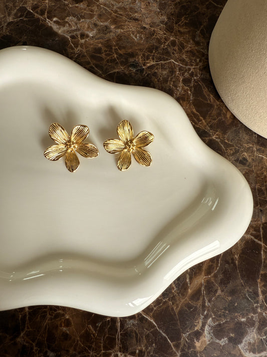 Boucles d'oreilles Flowers - doré