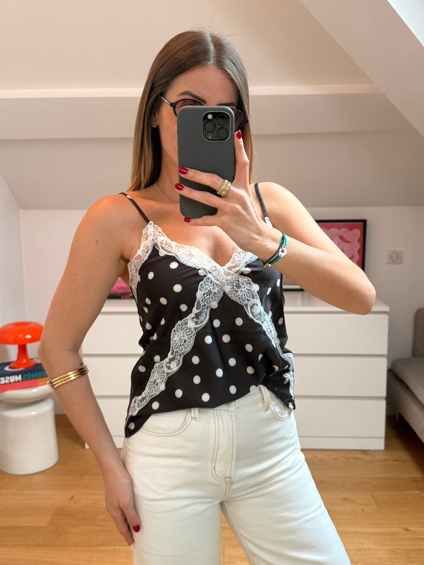 Top Ines  - noir et blanc