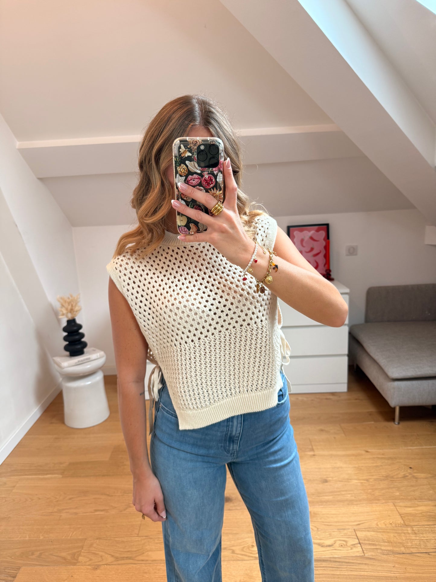 Gilet sans manches crème - Mona