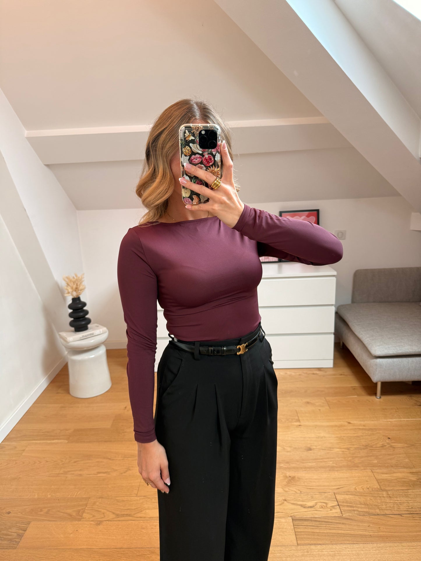 Top manches longues Lou - bordeaux