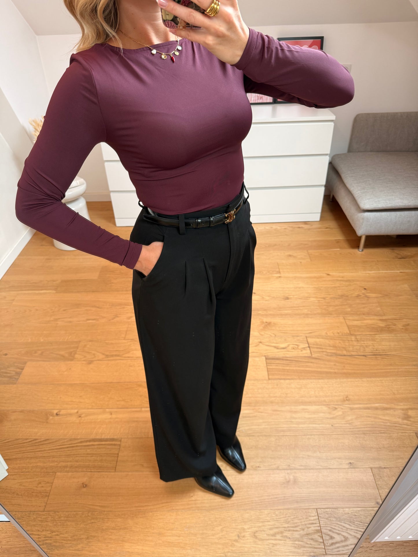 Top manches longues Lou - bordeaux