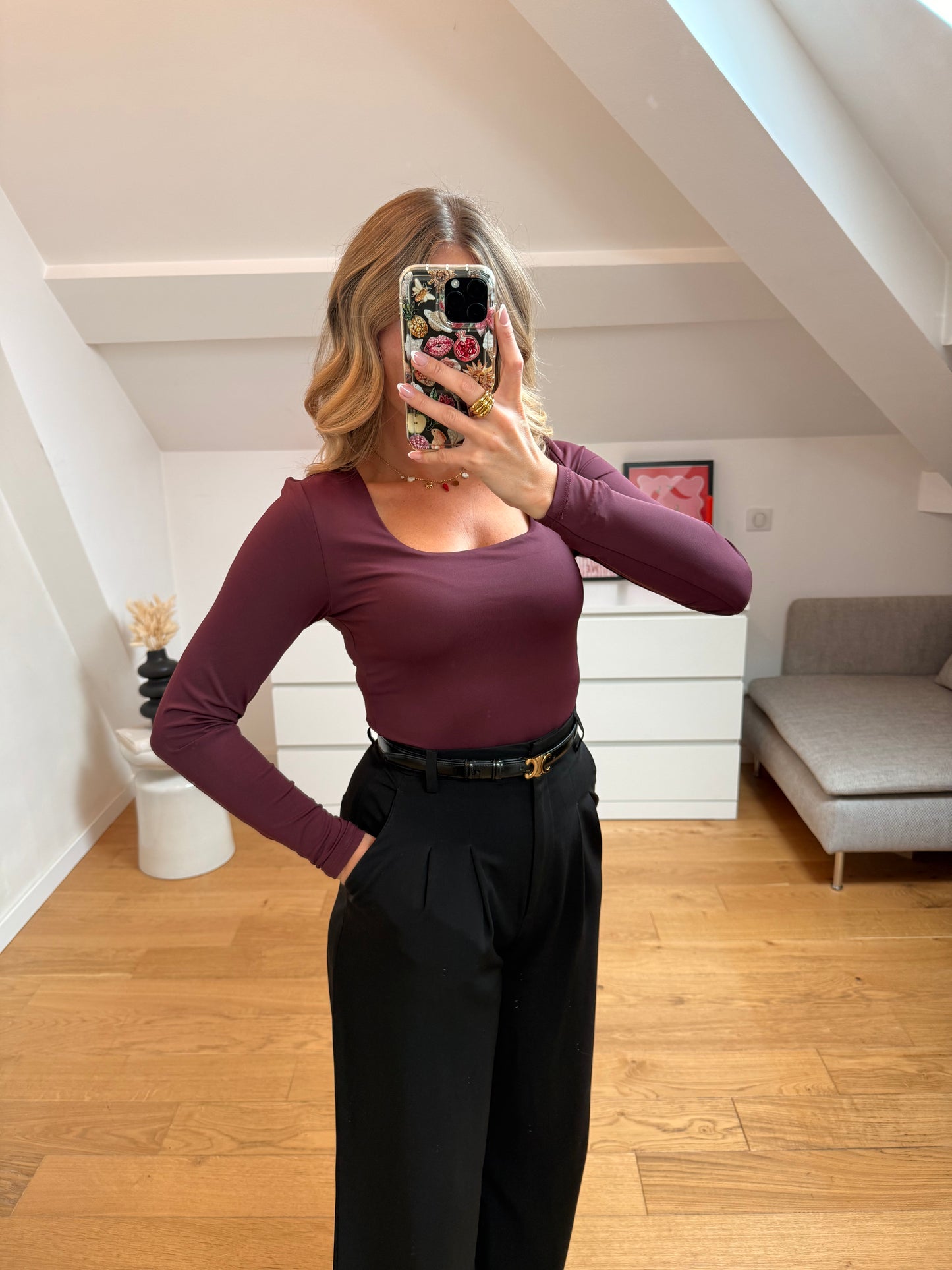 Top manches longues Lou - bordeaux