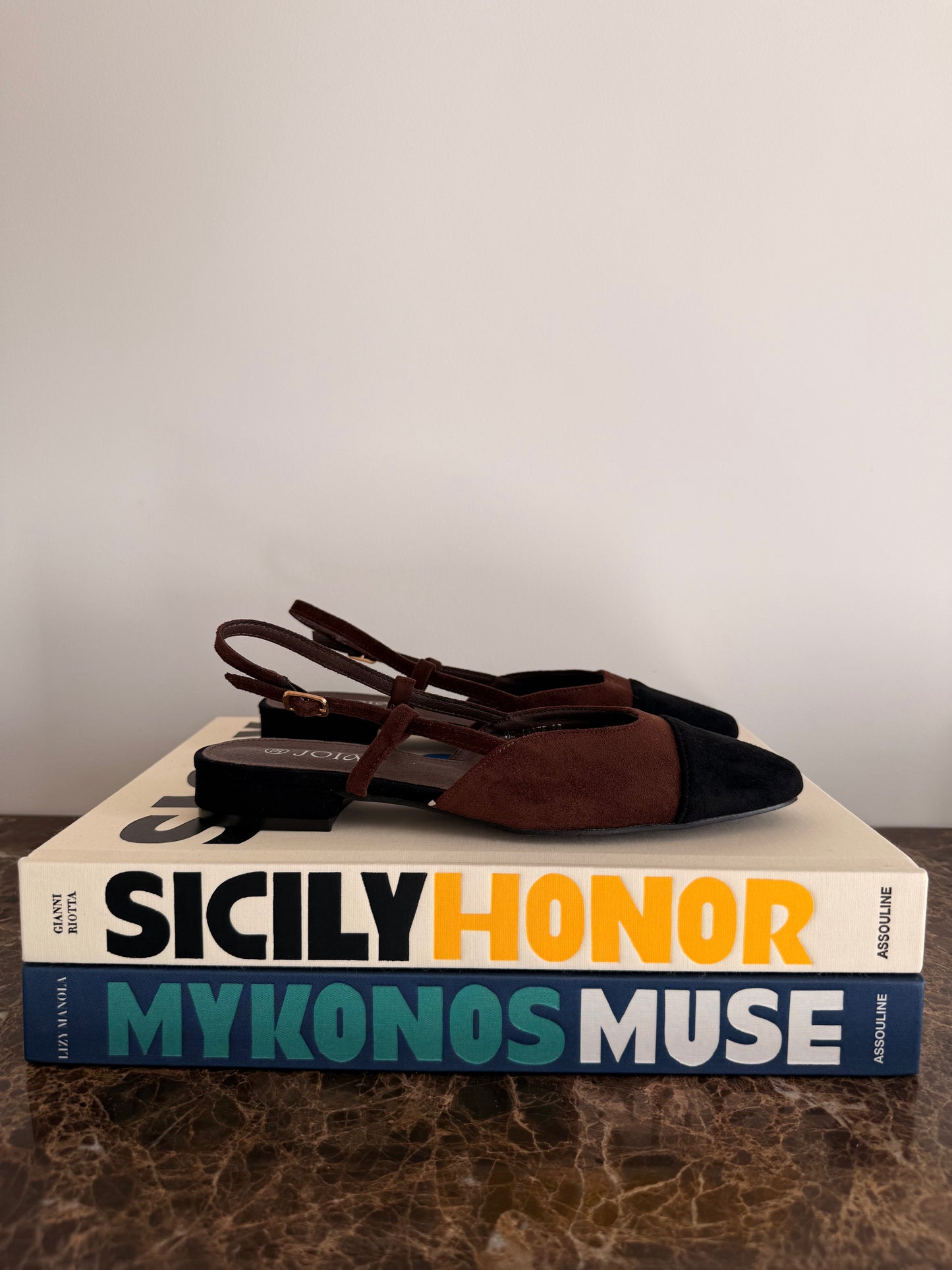 Slingback - noir et marron