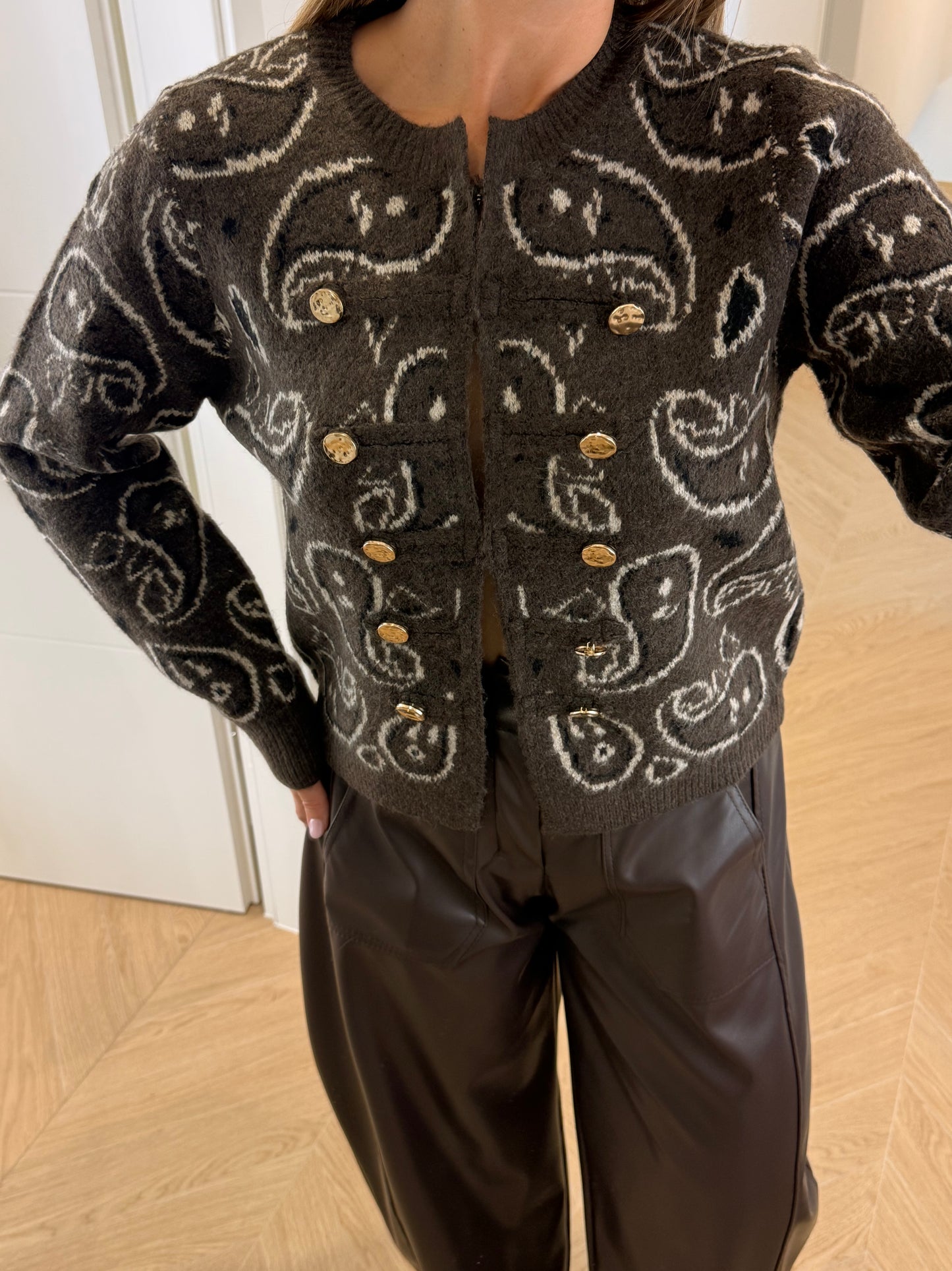 Gilet Saho - gris/marron