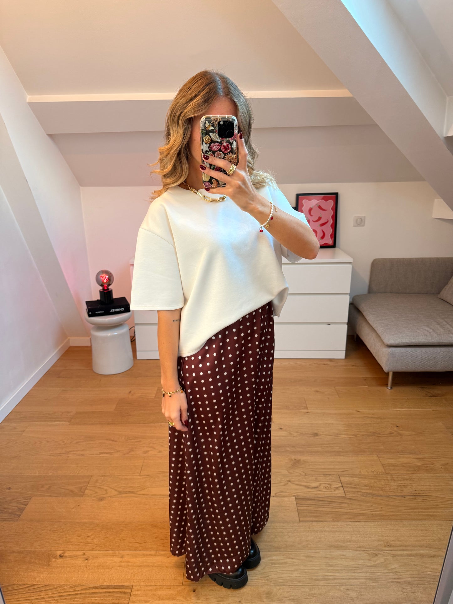 Jupe longue Lise - chocolat