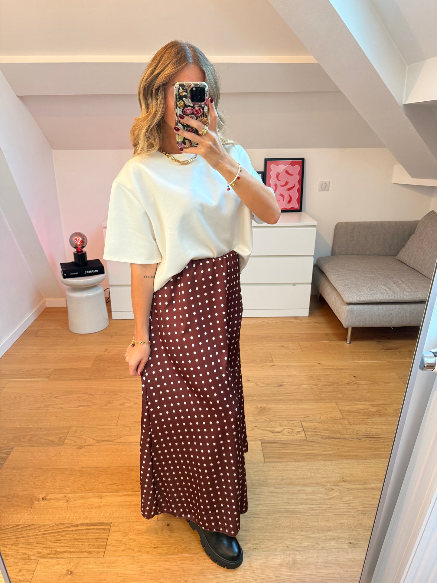 Jupe longue Lise - chocolat