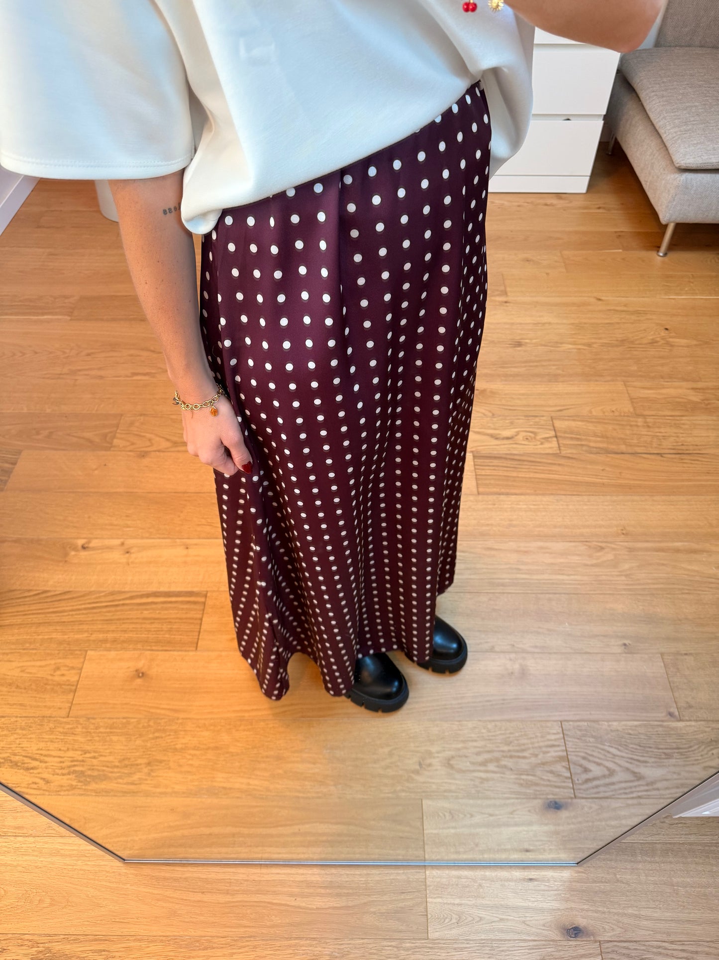 Jupe longue Lise - bordeaux