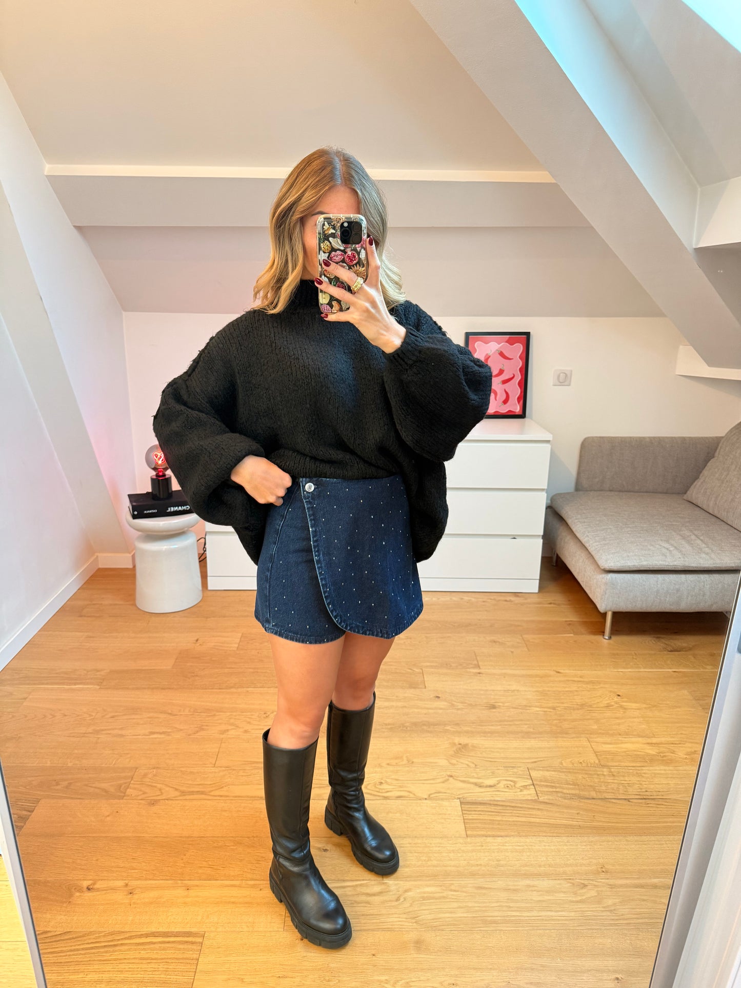 Jupe short Maya - jeans