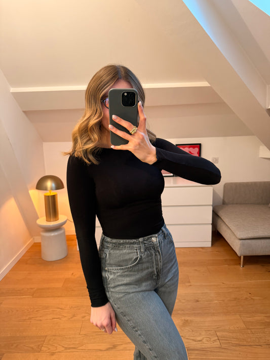 Top manches longues Kelly - noir