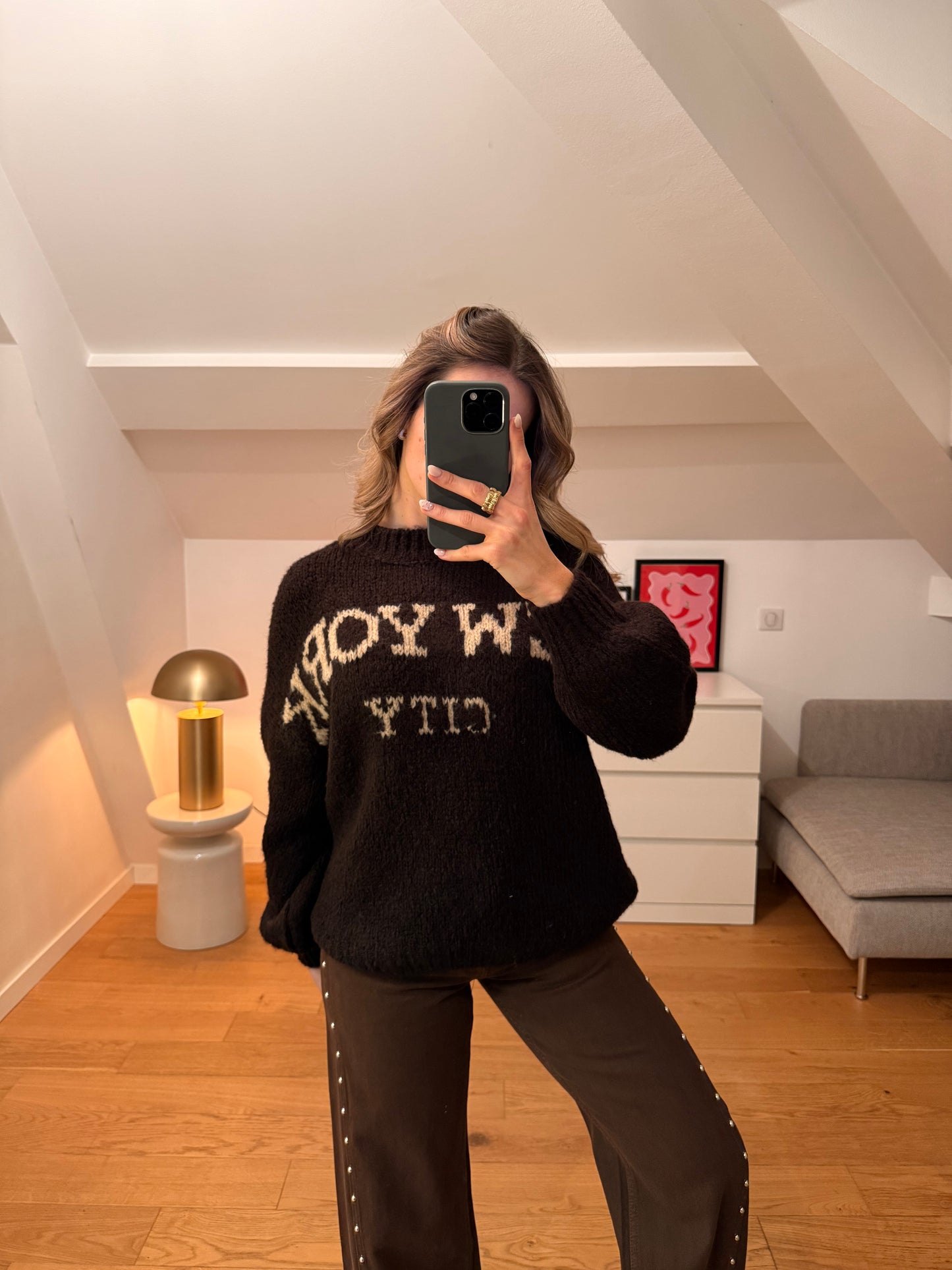 Pull New York - marron